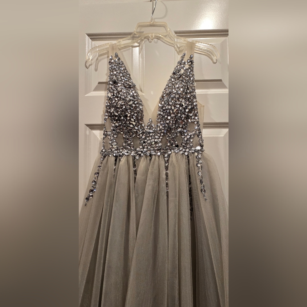 Sparkling Silver Embellished Dress